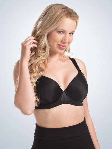 Balconette Padded Wirefree Comfort Bra 5215 BLACK W/POSEIDON TRIM Front