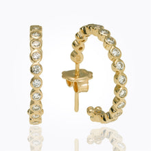 Load image into Gallery viewer, 18K Eternity Hoop Earrings with diamond